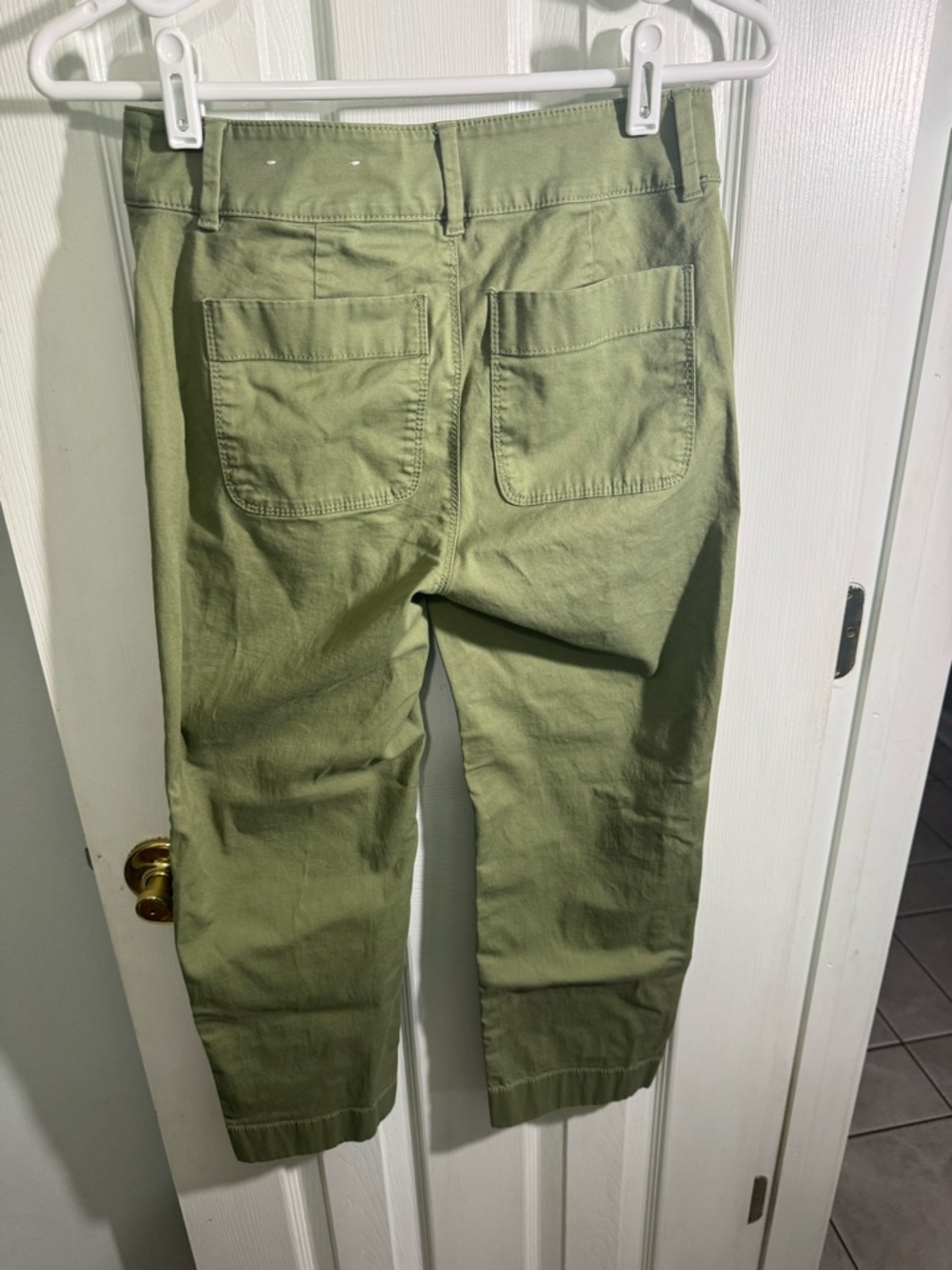 Loft Olive Green Pants With Label Detail View 5